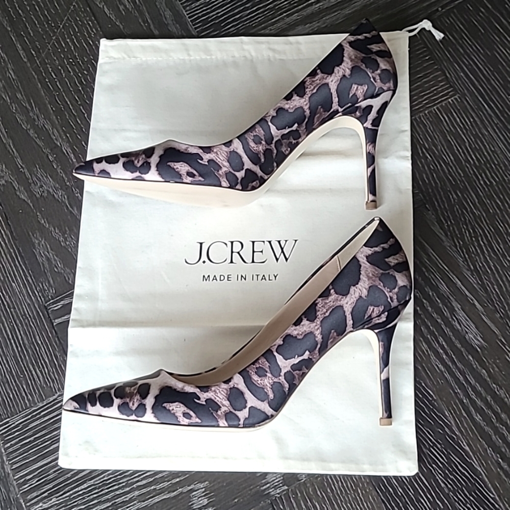 NWOT J Crew Elsie Leopard Print Heels